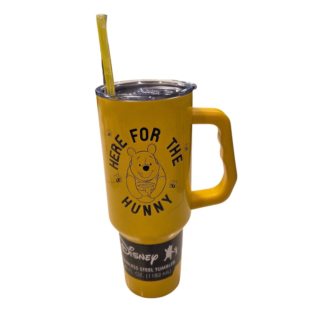 Disney Winnie the Pooh Here For The Hunny 40oz Stainless Steel Tumbler Yellow - Picture 3 of 5